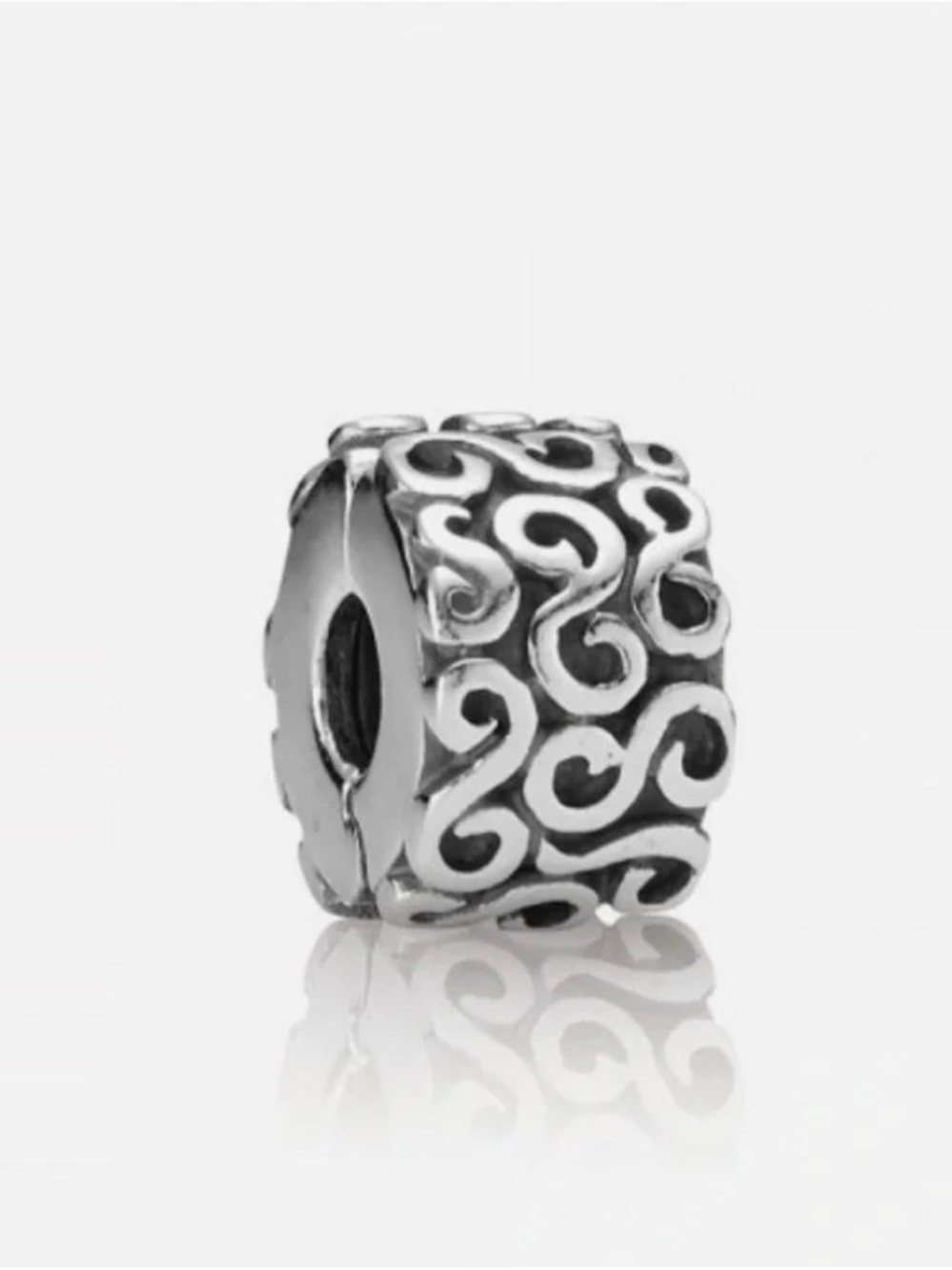 Pandora Silver Swirl Charm Bead - Silver